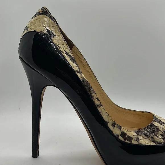 Jimmy Choo Authenticated Snakeskin Black Stiletto Heels Shoes *Sz 41/US Sz 11* - Picture 8 of 12